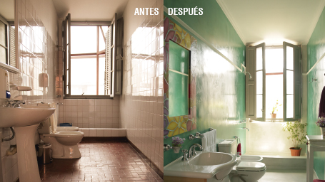 Renová tu baño con revestimeinto Piel de Roca Aplicación de Revestimiento Piel de Roca en el baño